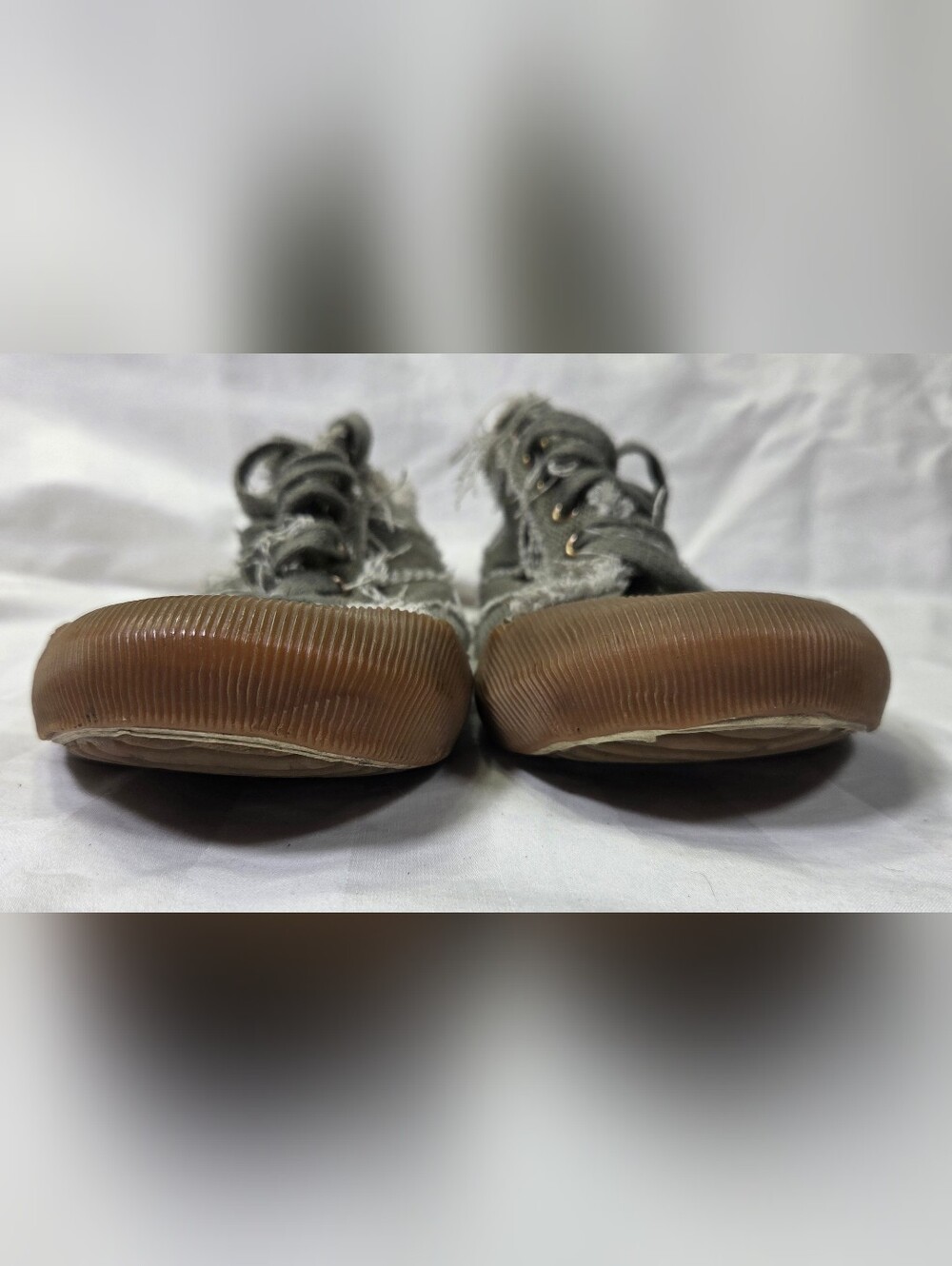 Steve Madden P-Jolt Patchwork Deconstructed Shag Sneakers Olive Green Woman Sz 7 - Picture 9 of 14